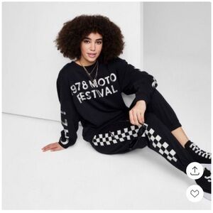 Ascot & Hart X Target Black Graphic Oversized Sweatshirt Size XXS NWT